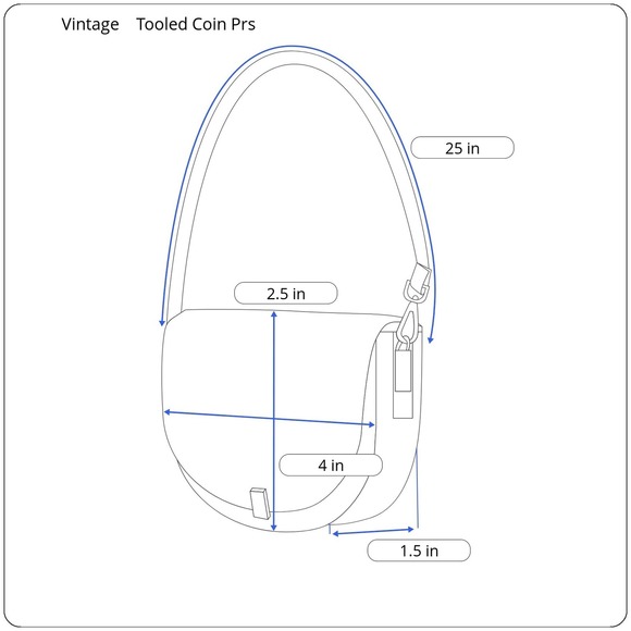 VTG Dark Brown Leather Mexican Tooled Tiny Coin Purse Pouch Floral Boho Handmade - Picture 9 of 9